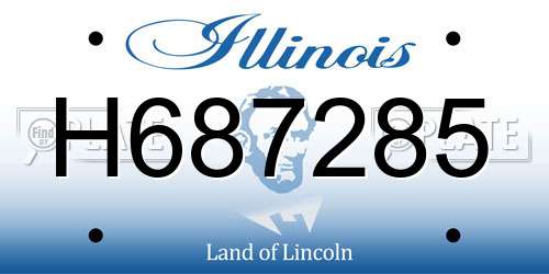 H687285 Illinois License Plate