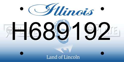 H689192 Illinois License Plate
