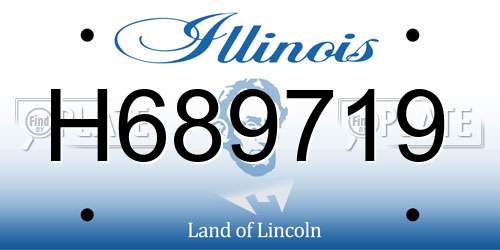 H689719 Illinois License Plate