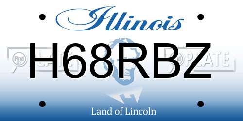 H68RBZ Illinois License Plate