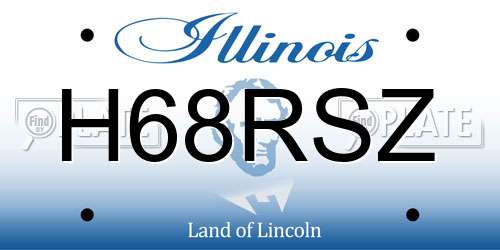 H68RSZ Illinois License Plate