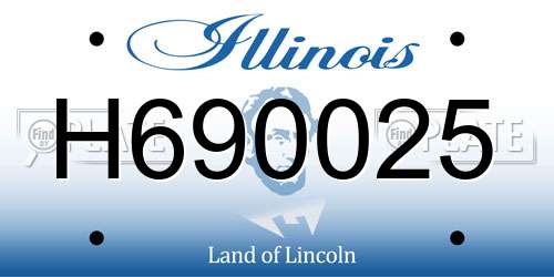 H690025 Illinois License Plate