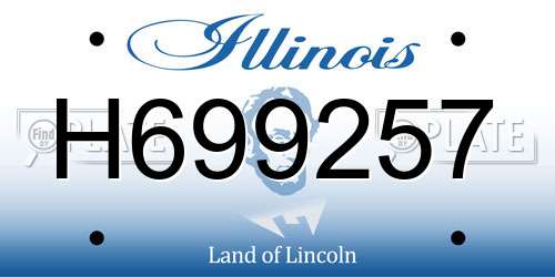 H699257 Illinois License Plate