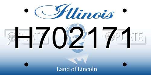 H702171 Illinois License Plate