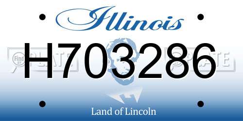 H703286 Illinois License Plate