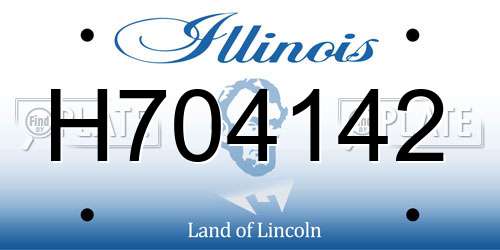 H704142 Illinois License Plate