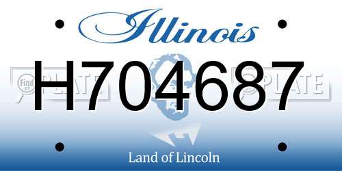 H704687 Illinois License Plate