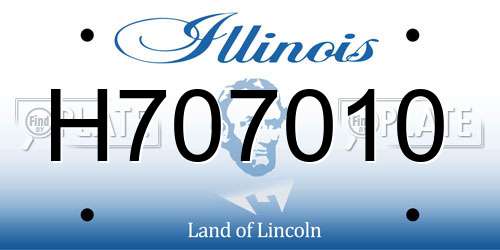 H707010 Illinois License Plate