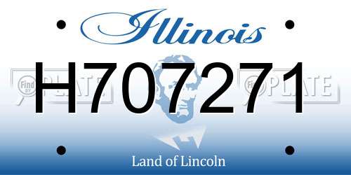 H707271 Illinois License Plate