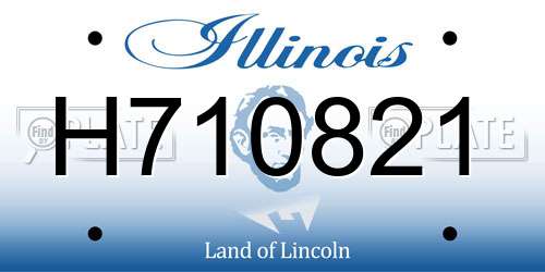 H710821 Illinois License Plate