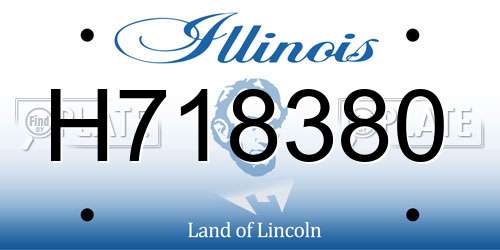 H718380 Illinois License Plate