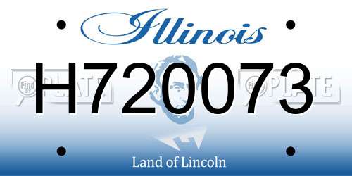 H720073 Illinois License Plate