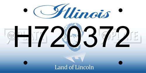 H720372 Illinois License Plate