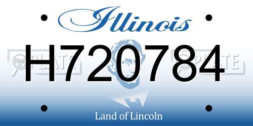 H720784 Illinois License Plate