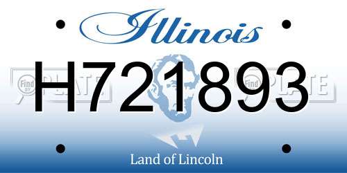 H721893 Illinois License Plate