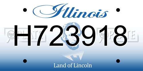 H723918 Illinois License Plate