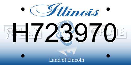 H723970 Illinois License Plate