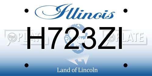 H723ZI Illinois License Plate