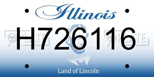H726116 Illinois License Plate