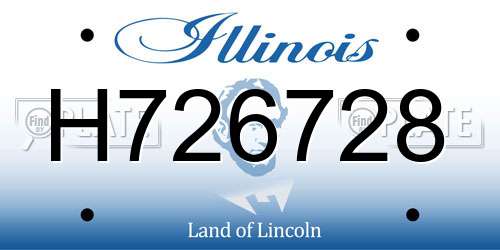 H726728 Illinois License Plate