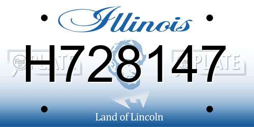 H728147 Illinois License Plate