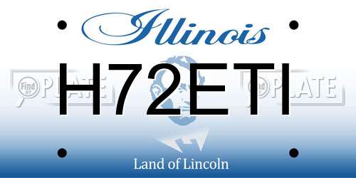 H72ETI Illinois License Plate