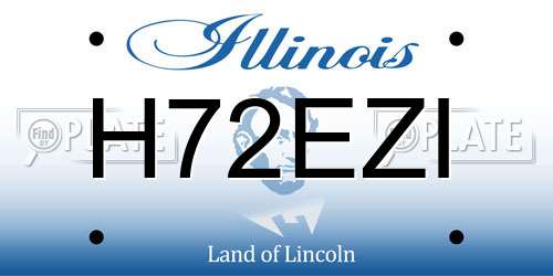 H72EZI Illinois License Plate