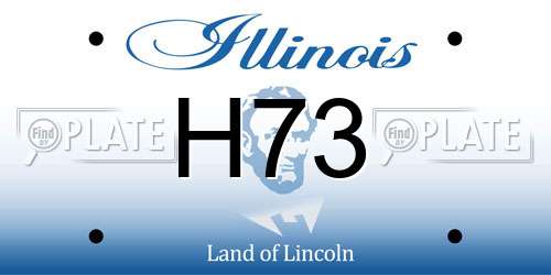 H73 Illinois License Plate