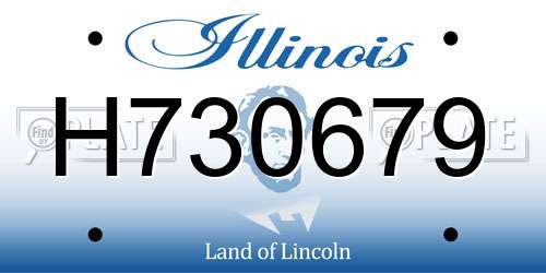 H730679 Illinois License Plate