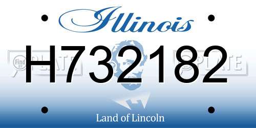 H732182 Illinois License Plate