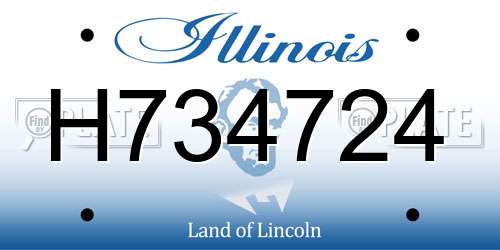 H734724 Illinois License Plate