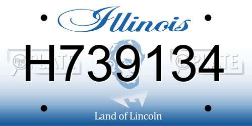 H739134 Illinois License Plate