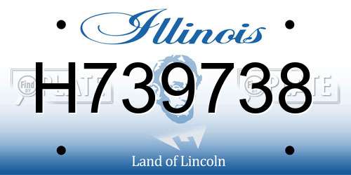 H739738 Illinois License Plate