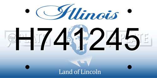 H741245 Illinois License Plate