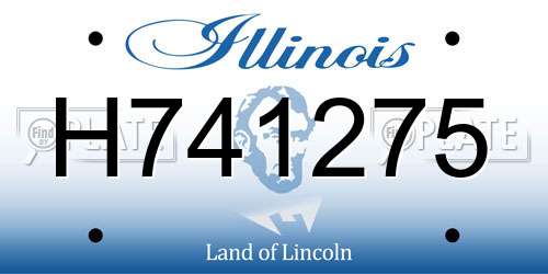 H741275 Illinois License Plate