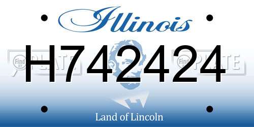 H742424 Illinois License Plate