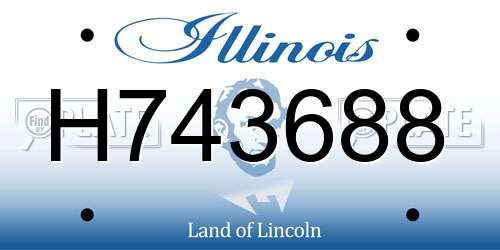 H743688 Illinois License Plate