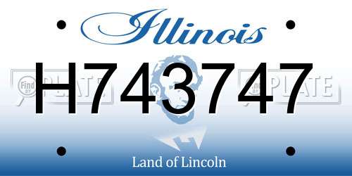 H743747 Illinois License Plate