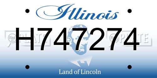 H747274 Illinois License Plate