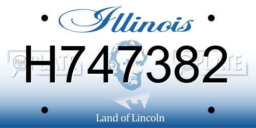 H747382 Illinois License Plate