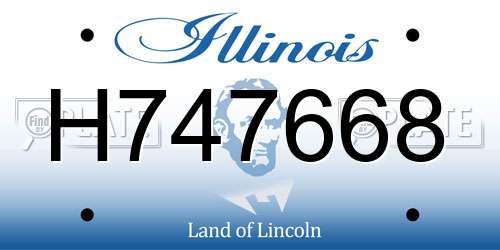 H747668 Illinois License Plate
