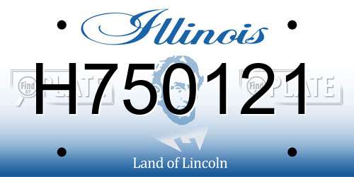 H750121 Illinois License Plate