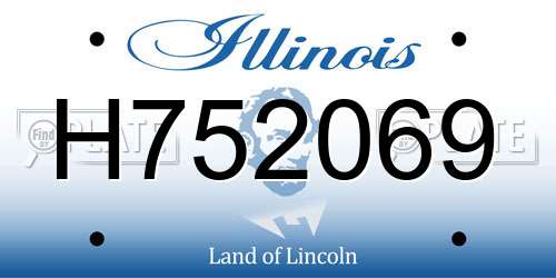 H752069 Illinois License Plate