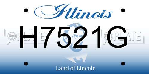 H7521G Illinois License Plate