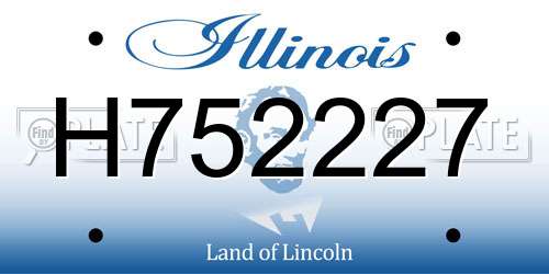 H752227 Illinois License Plate