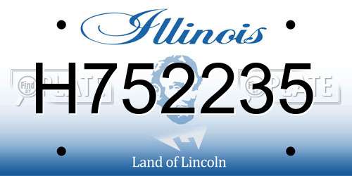 H752235 Illinois License Plate
