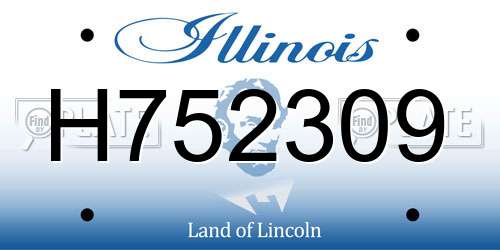 H752309 Illinois License Plate
