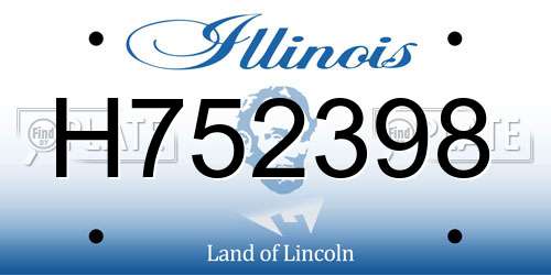 H752398 Illinois License Plate
