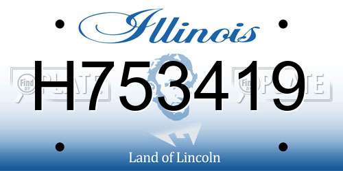 H753419 Illinois License Plate