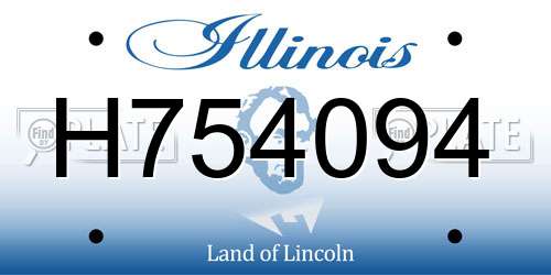 H754094 Illinois License Plate